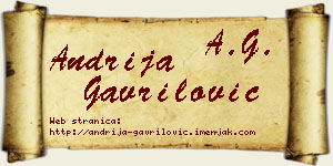 Andrija Gavrilović vizit kartica
